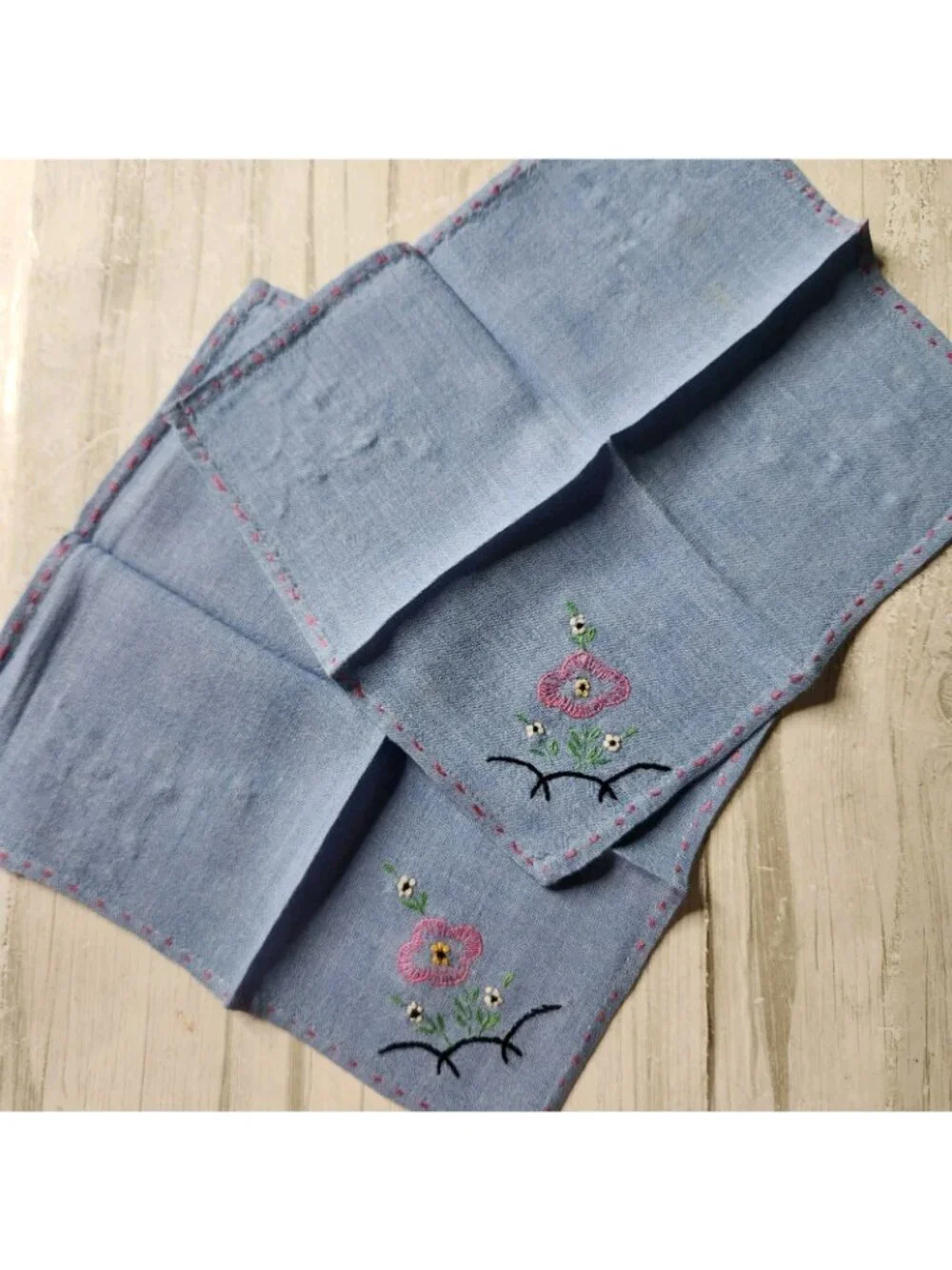 Linens Kitchen Hand Towels Napkins Placemats Handkerchiefs MCM Vtg 70s Imperfect